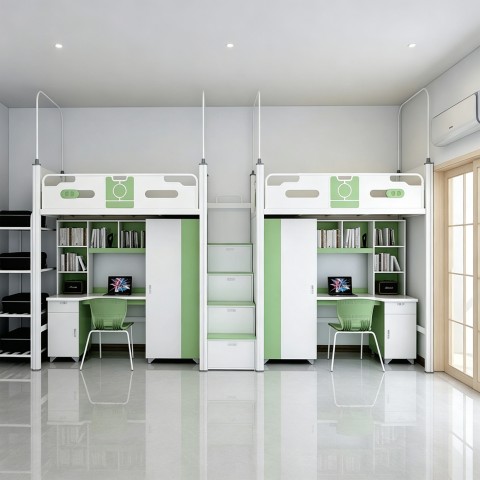 沃德WD-187款两连体两人位中步梯公寓床