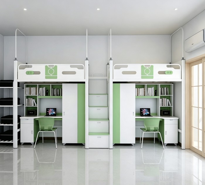 沃德WD-187款两连体两人位中步梯公寓床产品图1