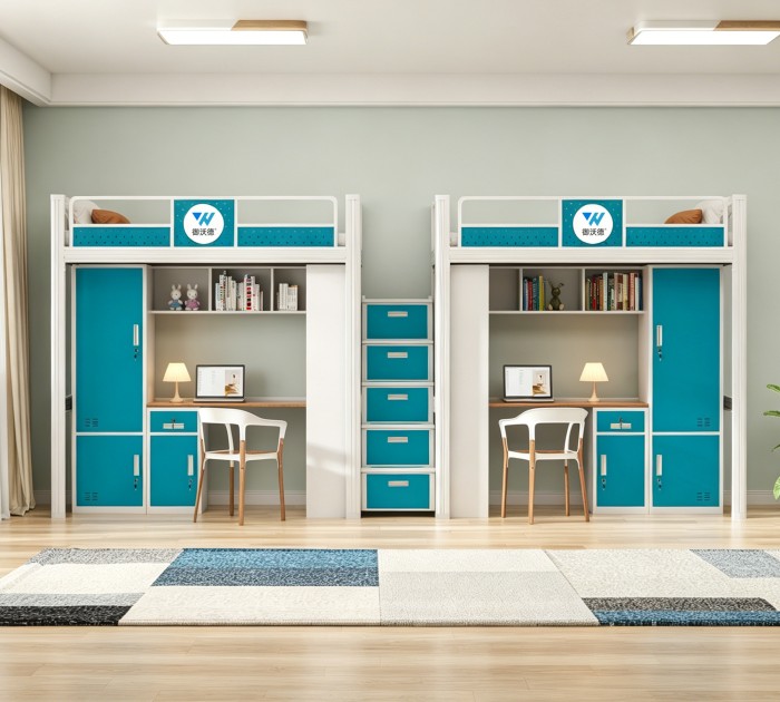 沃德WD-194款两连体两人位中步梯公寓床产品图1