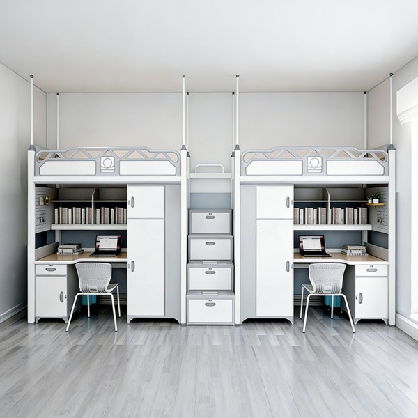 沃德WD-183款两连体两人位中步梯公寓床