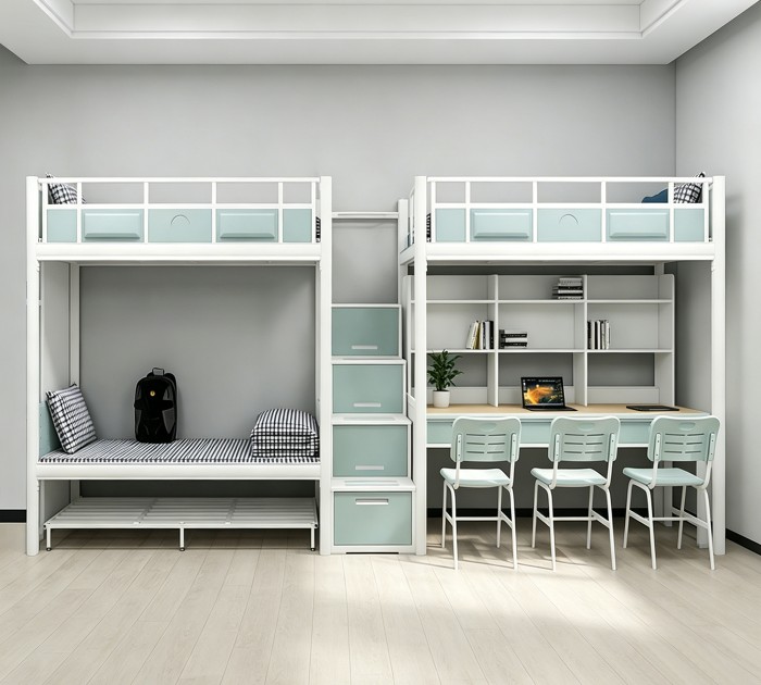 沃德WD-186款两连体三人位中步梯公寓床产品图1