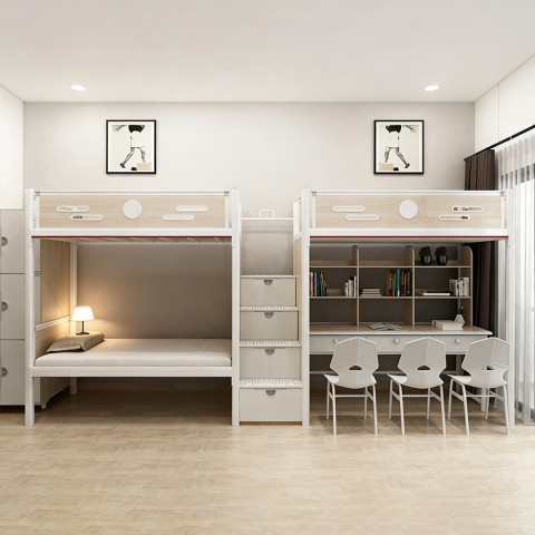 沃德WD-180款两连体三人位中步梯公寓床