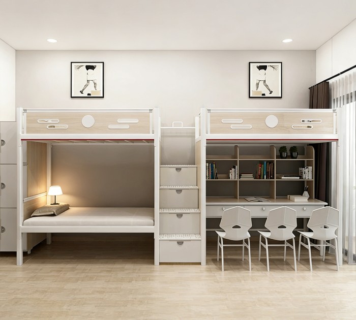 沃德WD-180款两连体三人位中步梯公寓床产品图1