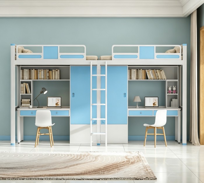 沃德WD-195款两连体两人位外挂梯公寓床产品图1