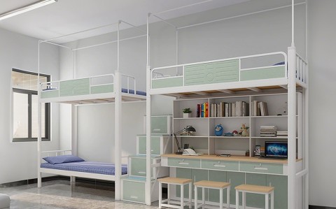 沃德WD-145款两连体三人位中步梯含梯柜公寓床