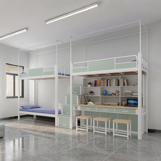 沃德WD-145款两连体三人位中步梯含梯柜公寓床