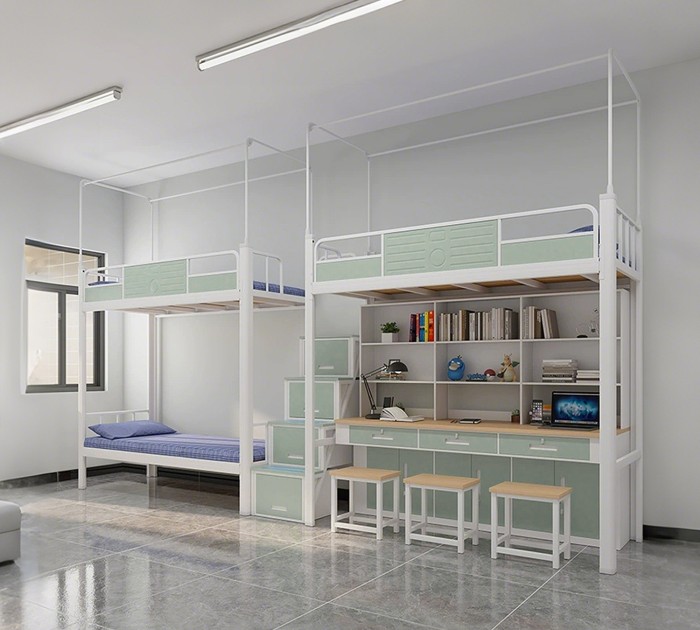 沃德WD-145款两连体三人位中步梯含梯柜公寓床产品图1