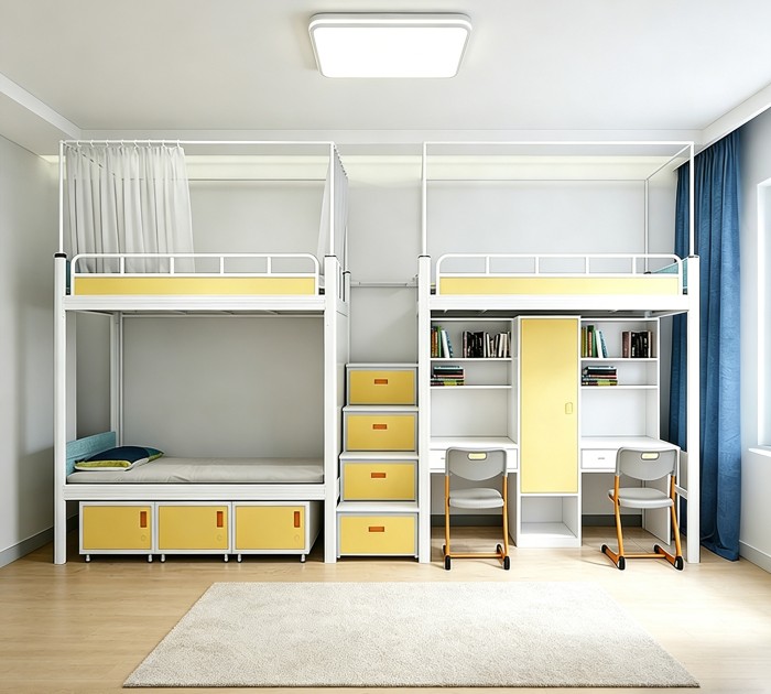 沃德WD-189款两连体三人位中步梯公寓床产品图1