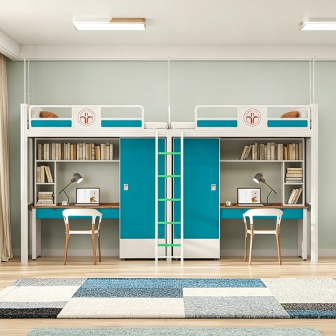 沃德WD-196款两连体两人位外挂梯公寓床