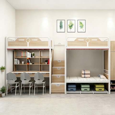 沃德WD-178款两连体三人位中步梯公寓床