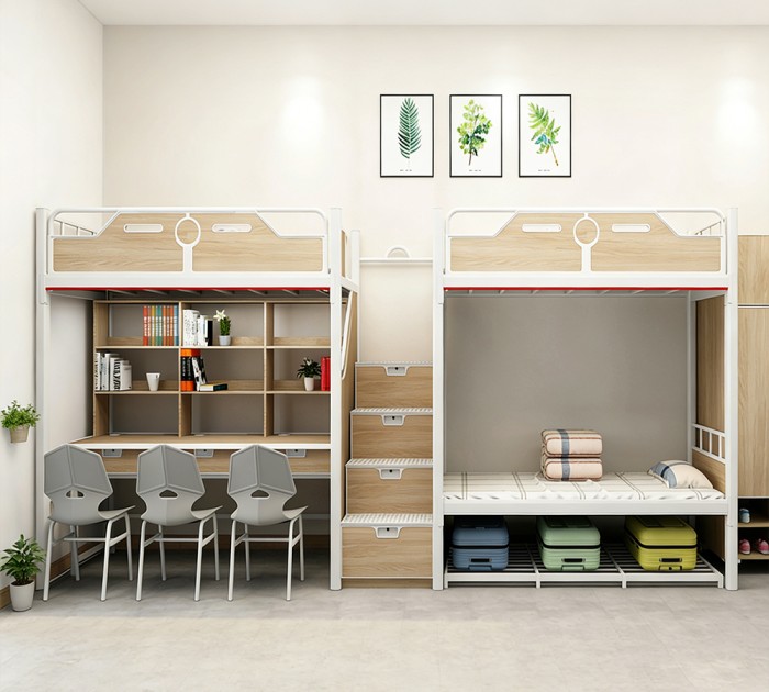 沃德WD-178款两连体三人位中步梯公寓床产品图1