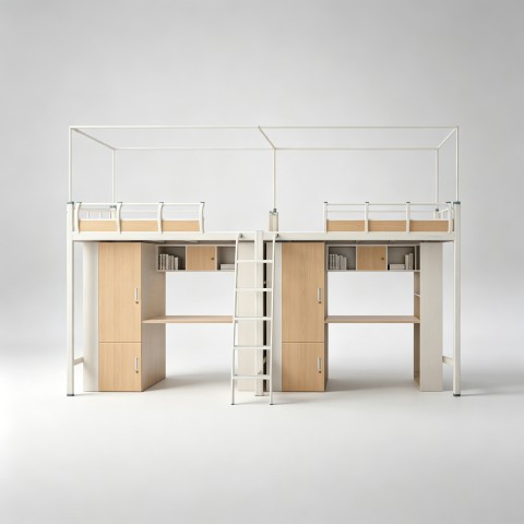 沃德WD-206款两连体两人位外挂梯公寓床