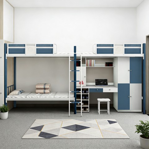 沃德WD-156款两连体三人位外挂梯公寓床