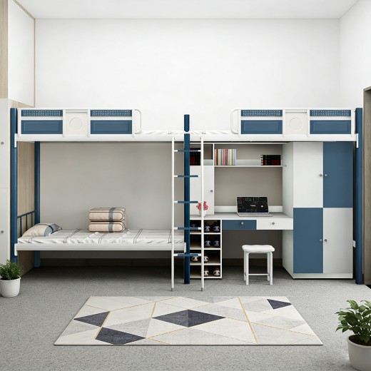 沃德WD-156款两连体三人位外挂梯公寓床