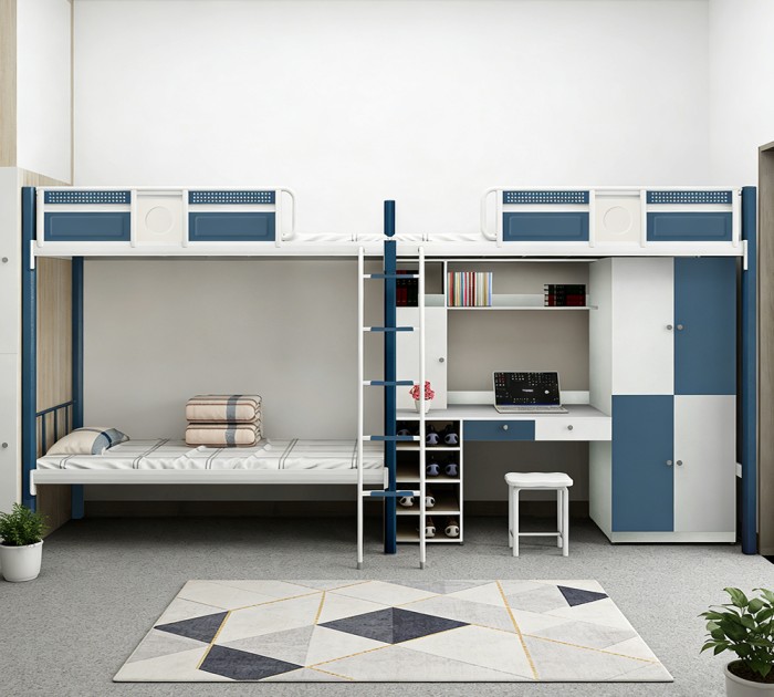 沃德WD-156款两连体三人位外挂梯公寓床产品图1