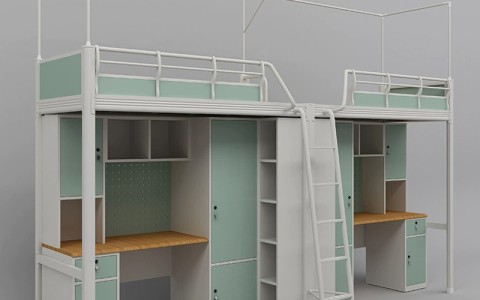 沃德WD-146款两连体两人位外挂梯公寓床