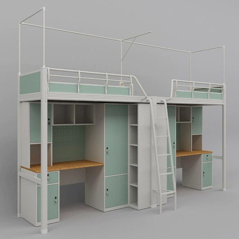 沃德WD-146款两连体两人位外挂梯公寓床