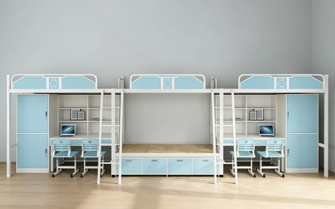 沃德WD-152款三连体四人位外挂梯公寓床