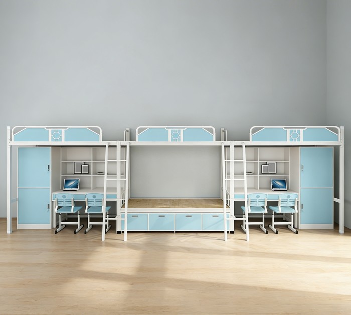 沃德WD-152款三连体四人位外挂梯公寓床产品图1